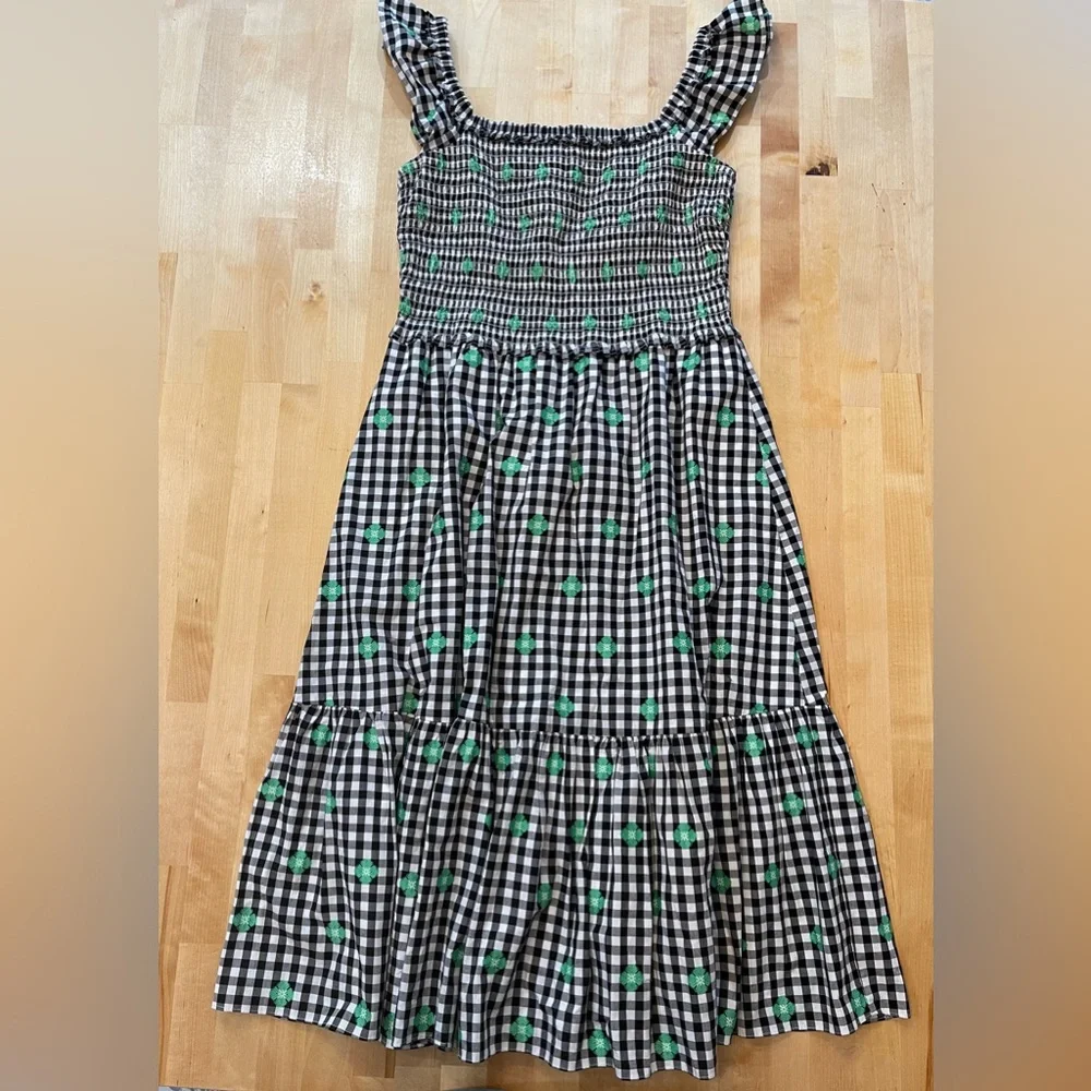 Kate Spade Gingham Voile Smocked Clover Dress - Picture 3 of 7